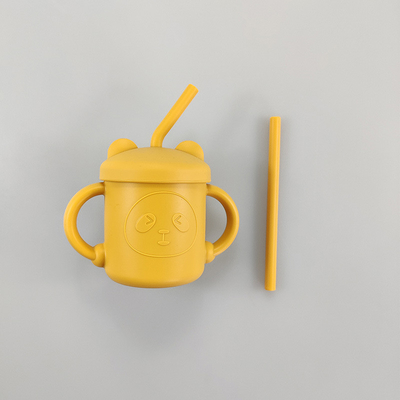Leakproof φλυτζάνι Sippy μωρών μη ολίσθησης σιλικόνης με το άχυρο για τη σίτιση
