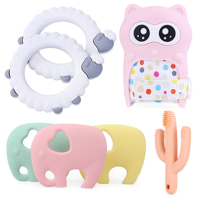Μη τοξικό μωρό Teethers, ενάντια στη φθορά λαστιχένια παιχνίδια σιλικόνης βαθμού τροφίμων για το μωρό